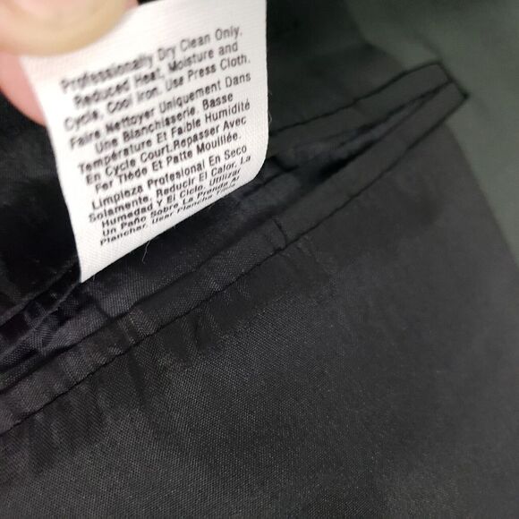 VINTAGE Donna Karen Jacket Coat Mens‎ 42 Gray Wool Suit Jacket Sport Coat Italy - Picture 11 of 16